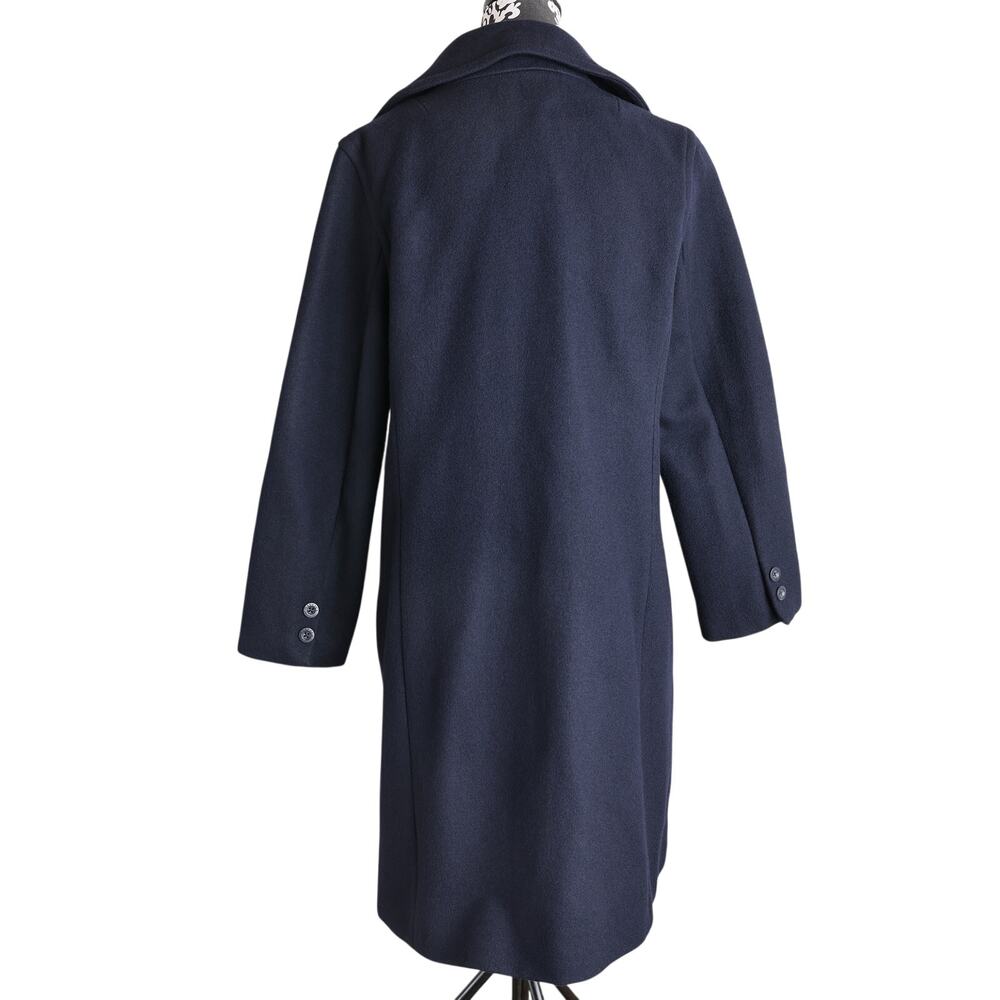 Women's Vintage 90s/Y2k Navy Nautica Double Breasted Wool Trench Coat - XL - Picture 2 of 8